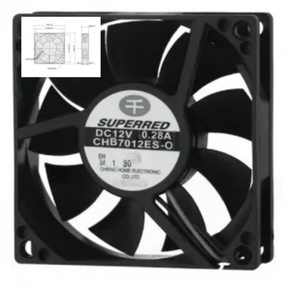 Ventoinha de resfriamento automotivo 0,4 W Velocidade 2100-3600 RPM Ventilador de baixo ruído 70x70x20