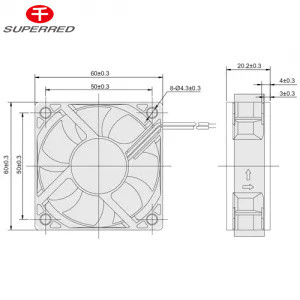 Ventilador de arrefecimento de 12 V DC preto 60x60x20 Para desinfetar armário / aquecedor / microondas