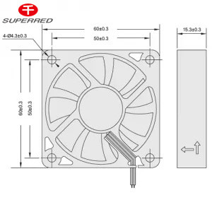 Quadro PBT de plástico DC 12V ventilador de arrefecimento 60x60x10 saída de sinal opcional