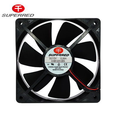 Ventilador de refrigeração CC com impulsor plástico PBT 80 x 80 x 20 mm preto com fio condutor AWG26